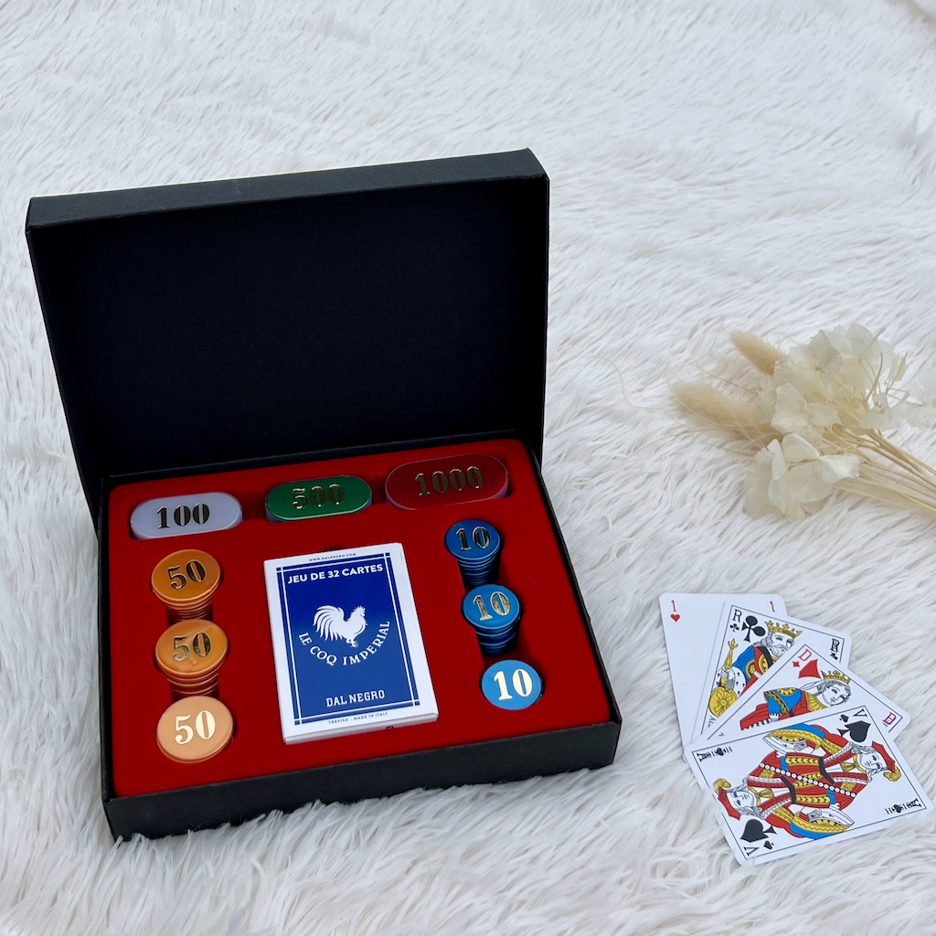 Kit complet pour jouer à la belote jeu de cartes voyage traditionnel