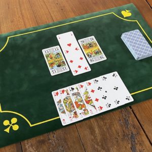 tapis de cartes vert belote coinche