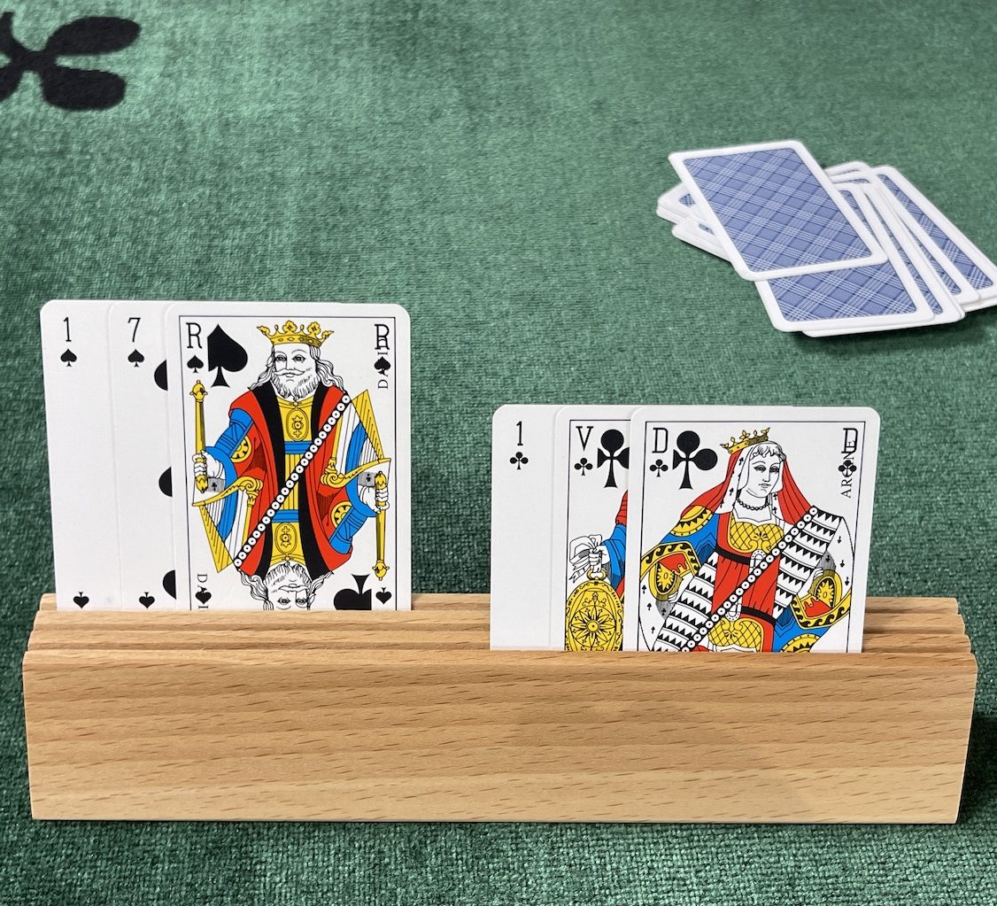 Porte carte en bois pour cartes à jouer - Support en bois 48 cm,  accessoires de jeux utiles