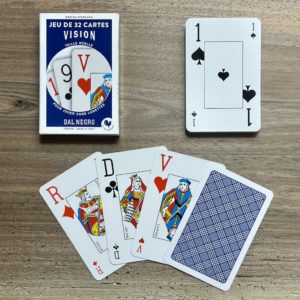 32 cartes belote coinche optique bleu dal negro