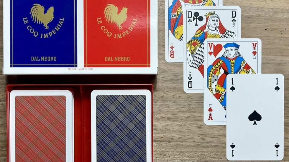 Double jeu de 54 cartes Coq Imperial PVC Dal Negro