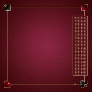 Tapis de cartes Belote avec points de marquage